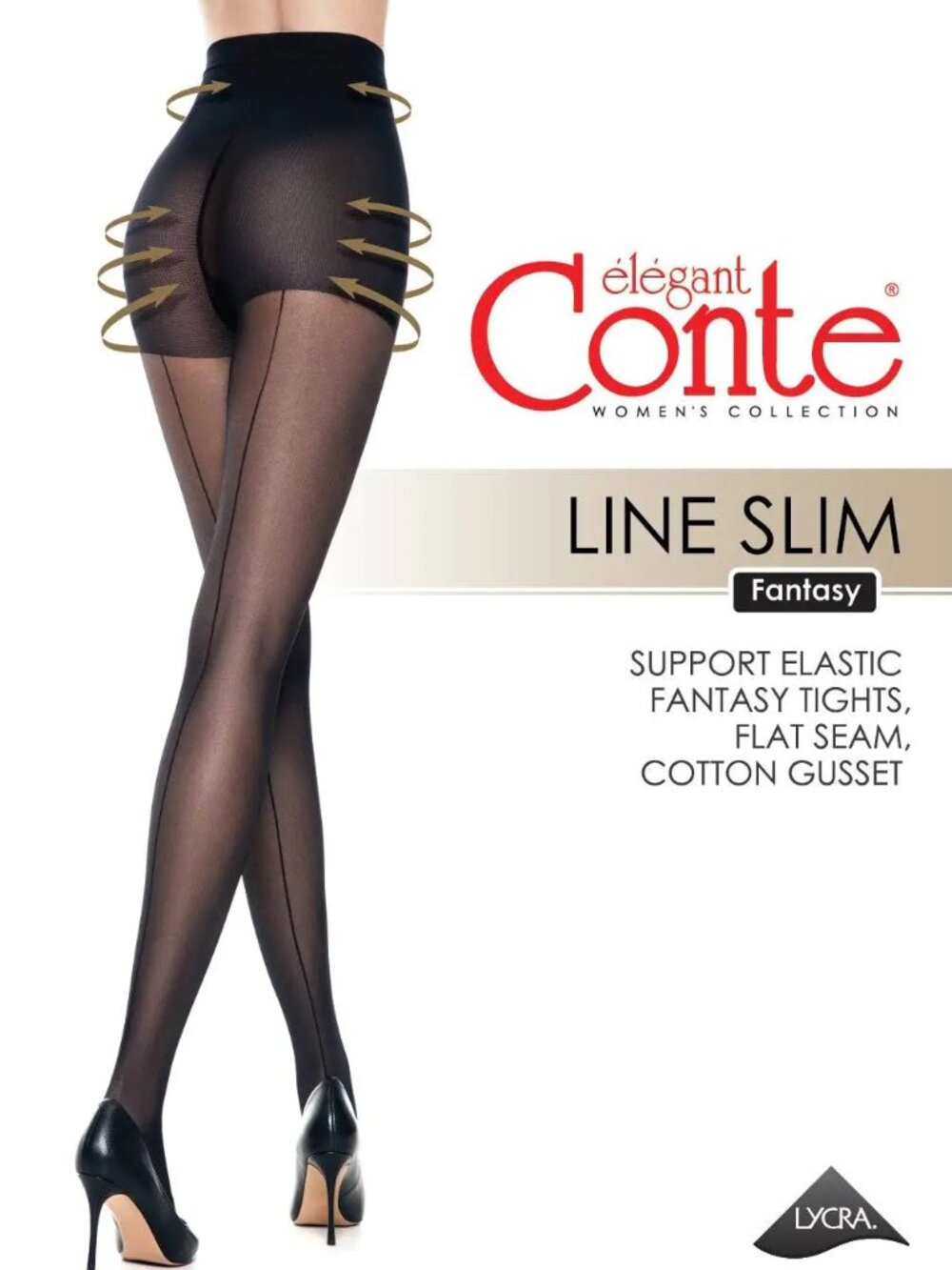 Conte Line Slim 40 Den - Shaping Fantasy Women's Tights with a seam imitation